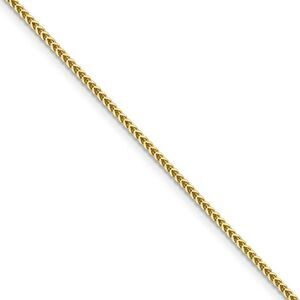 1.25mm 14k Yellow Gold Solid Franco Chain Necklace, 18 Inch